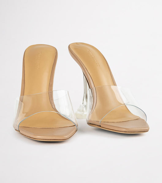 Tacones Brillantes Tony Bianco Serri Clear Vinylite/Skin Nappa 10.5cm Arena | COEAH39472