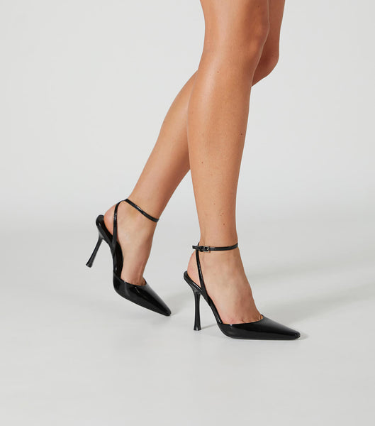 Tacones de aguja Tony Bianco Eden Black Hi Shine 10.5cm Negras | FCOHY11160