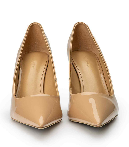 Tacones de aguja Tony Bianco Kysaia Nude Charol 9.5cm Beige | COJKU87563
