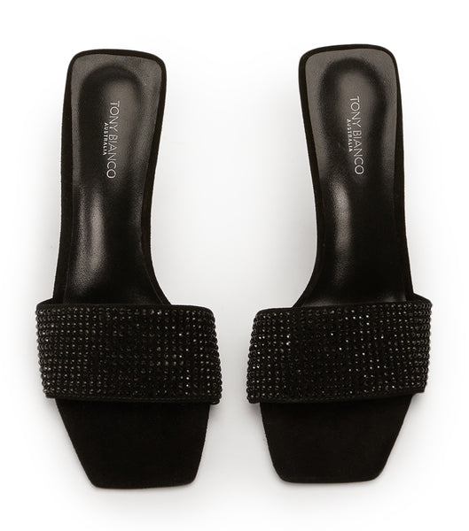 Tacones de aguja Tony Bianco Naomi Black Crystal/Black Gamuza 10.5cm Negras | ZCONQ80721