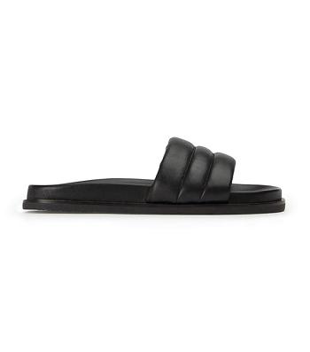 Sandalias de Diapositivas Tony Bianco Lucas Black Nappa 1.5cm Negras | COJBT57062