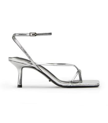 Tacones de evento Tony Bianco Avi Silver Foil 6.5cm Plateadas | COJZR17050